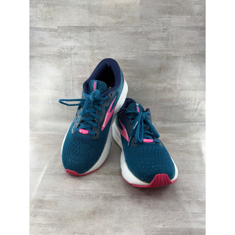 Brooks Ghost 16 Women Running Shoes Teal Navy Pink 1204191B422 Size 8B